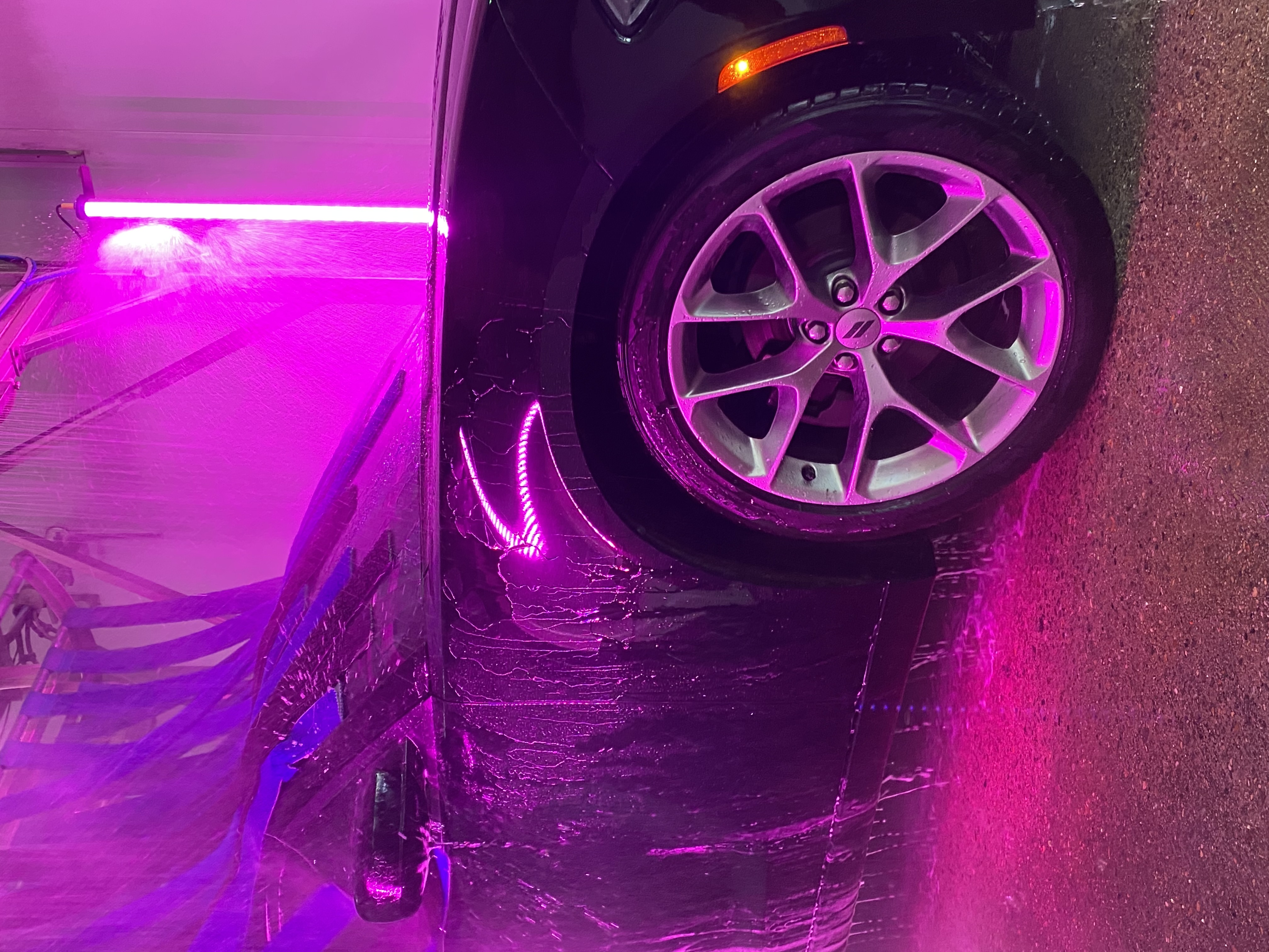 Vehicle preparing for the express wash